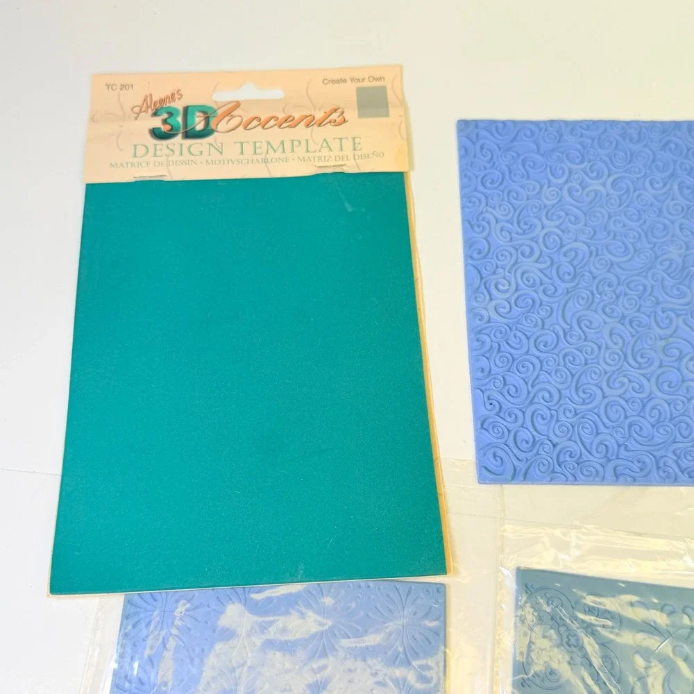 JudiKins Makin's Aleene's Clay Texture Sheets Lot Flowers Scroll Lace Patterns